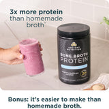 Ancient Nutrition sabor-vainilla; mezcla suave para batidos y bebidas.