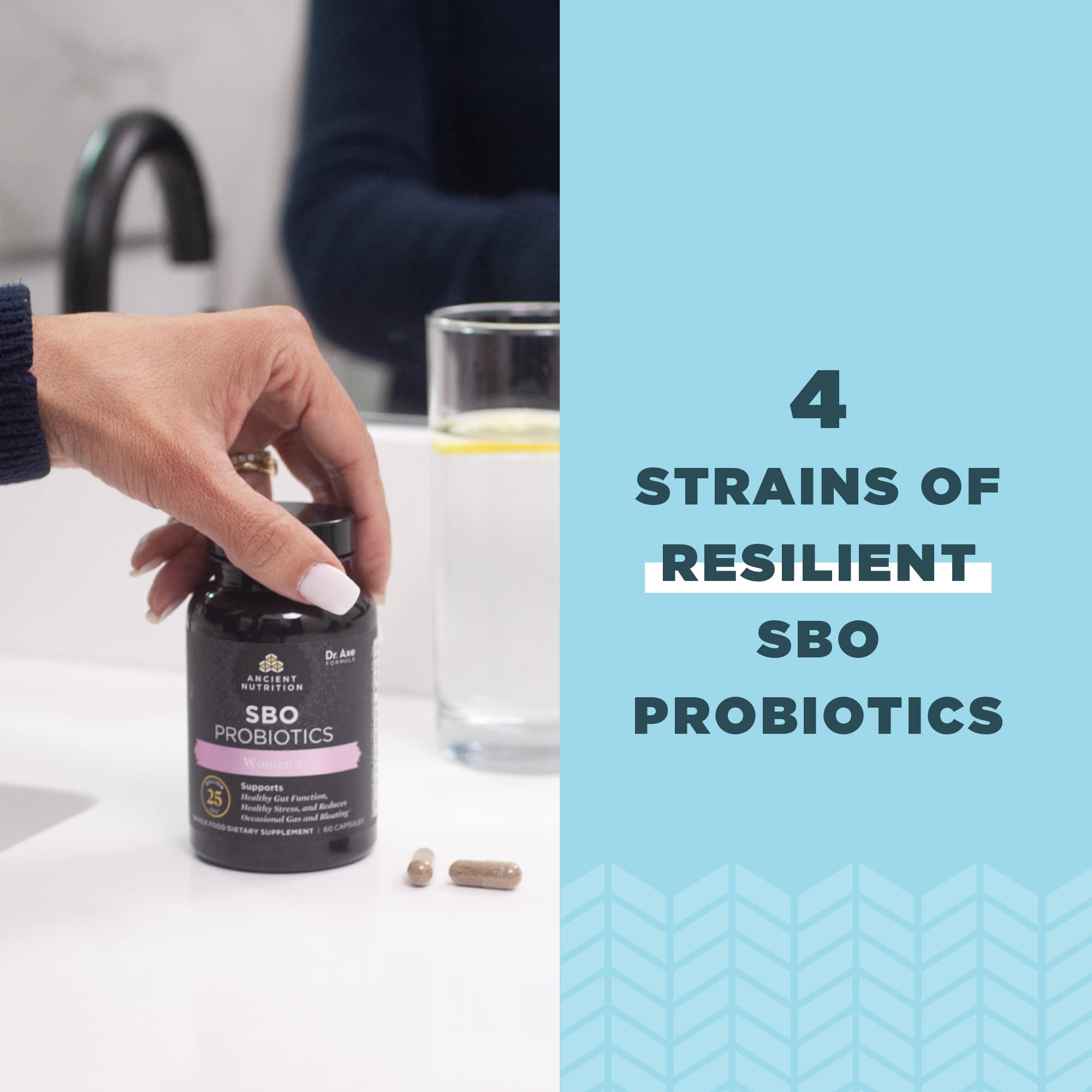 Ancient Nutrition SBO Probiotics, enfoque para digestión e inmunidad.