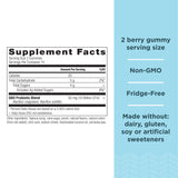 Ancient Nutrition SBO Probiotics gomitas frambuesa; etiqueta clara para revisión