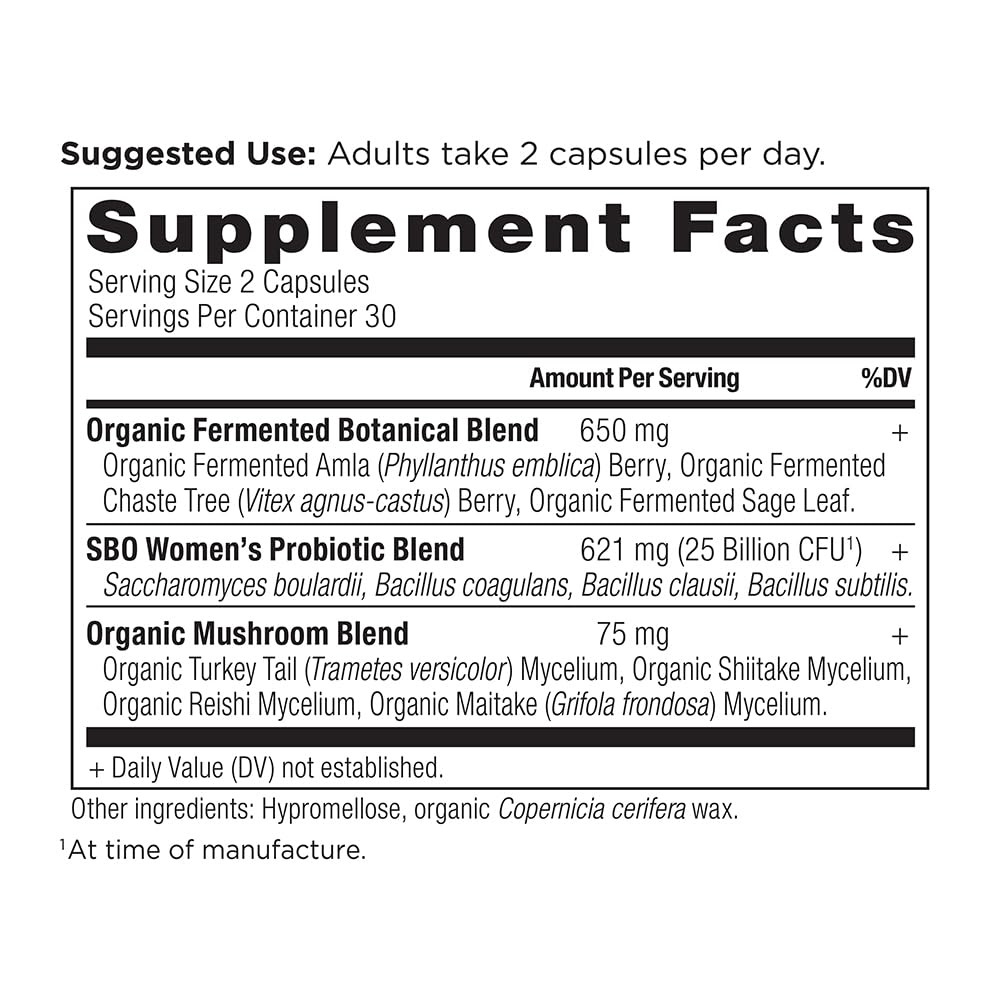 Ancient Nutrition SBO Probiotics para mujeres, cápsulas fáciles de tragar.