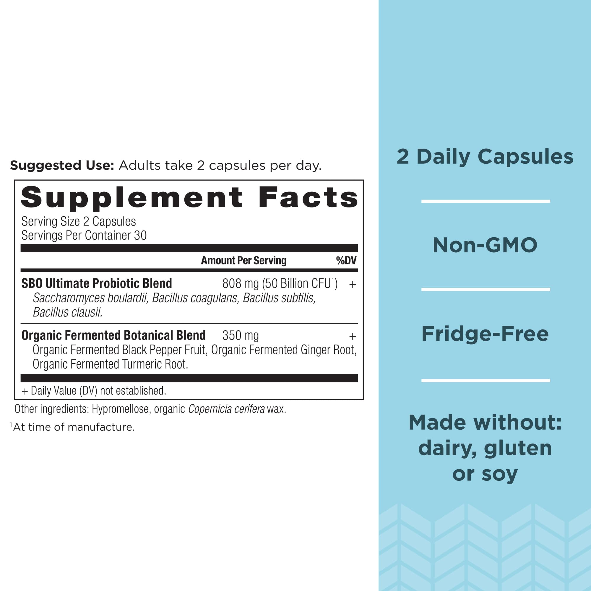 Ancient Nutrition SBO Probiotics Ultimate, cápsulas vertidas, uso diario posible.