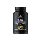 Ancient Nutrition SBO Probiotic Trinity en botella de cápsulas para apoyo digestivo diario.
