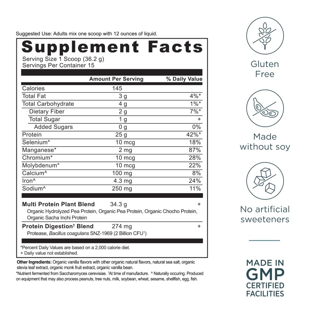 Producto sin lactosa y soja de Ancient Nutrition para diversas dietas.