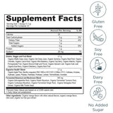 Ancient Nutrition SuperGreens con ingredientes reales: mezcla de frutas y verduras.