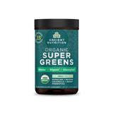 Ancient Nutrition SuperGreens polvo de menta orgánico para energía diaria.