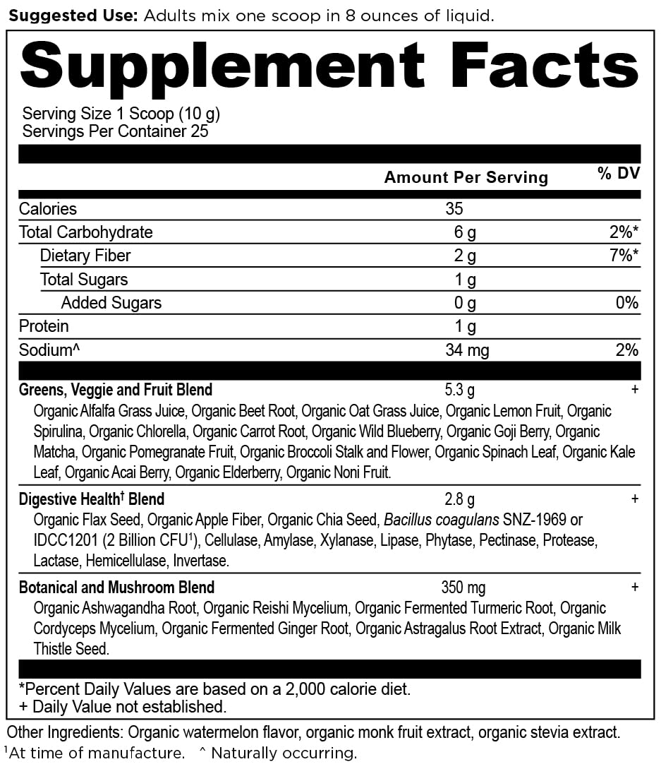 Ancient Nutrition SuperGreens tubo 25 porciones para energía sostenida
