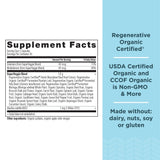 Etiqueta de Ancient Nutrition SuperVeggies con lista de ingredientes.