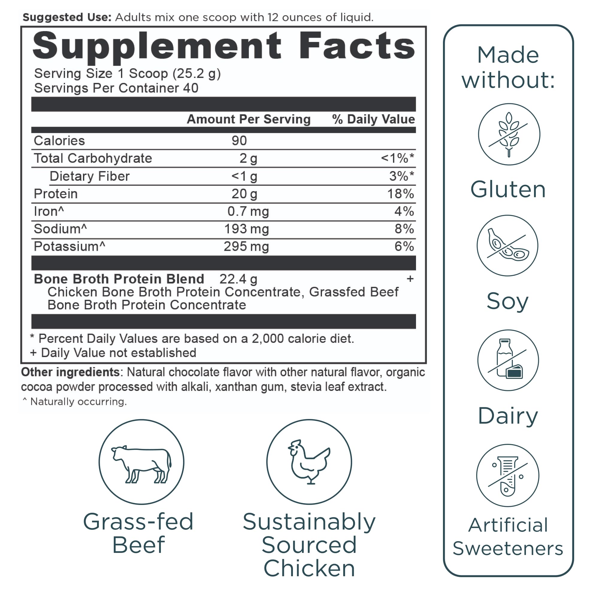 Ancient Nutrition versión sin hormonas, fuente de proteína y colágeno.