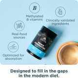 Ancient Nutrition Vitaminas clave para energía y salud ósea.