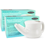 ANCIENT SECRETS Neti Pot cerámico apto para lavavajillas, limpieza nasal suave.