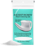 Ancient Secrets sal nasal 8oz bolsa: uso recomendado para irrigación nasal suave