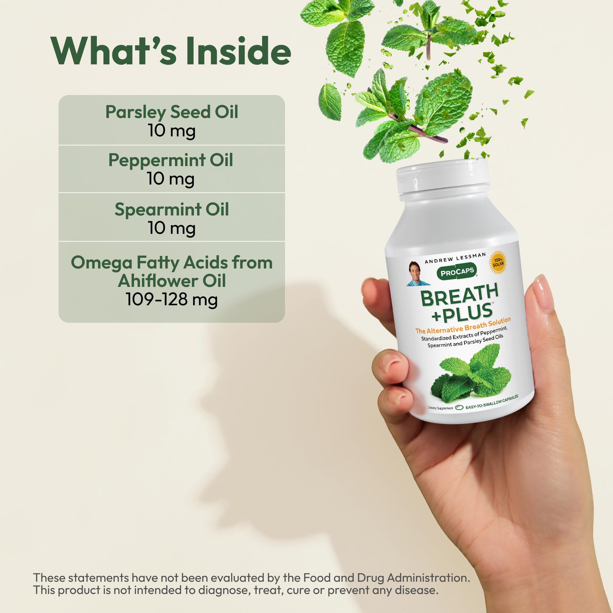 Breath Plus, ingredientes perejil y menta para frescor interno