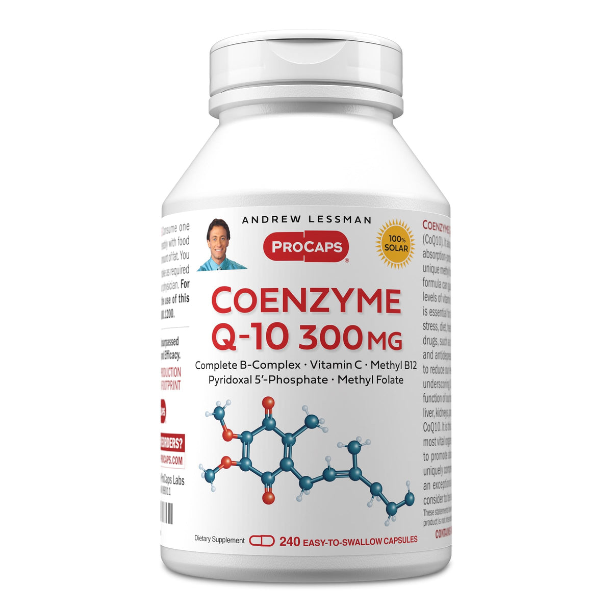 ANDREW LESSMAN Coenzima Q-10 300 cápsulas: cápsulas fáciles de tragar para energía diaria.