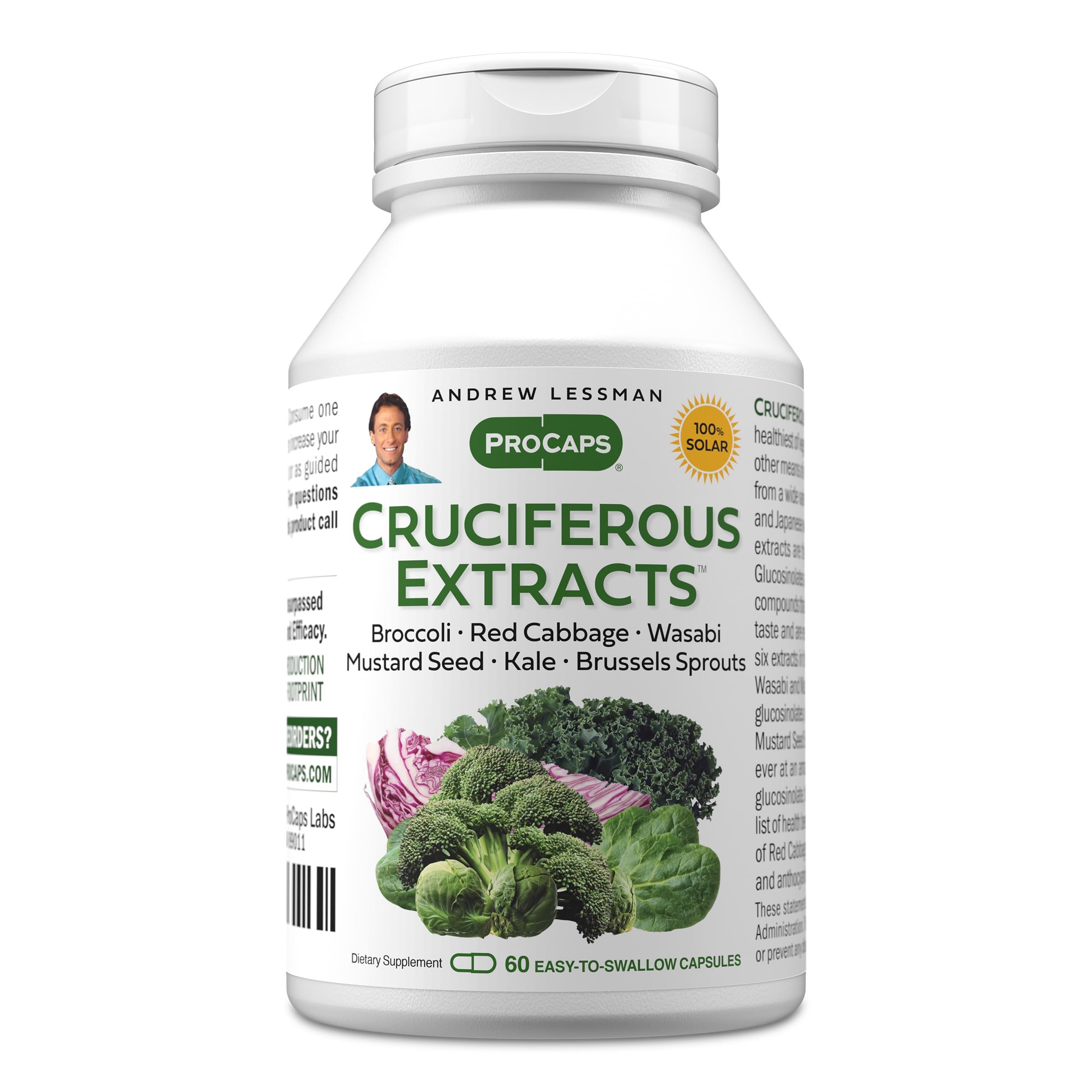 ANDREW LESSMAN Cruciferous Extracts: botella-capsulas, cápsulas fáciles de tomar en la rutina diaria