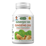 ANDREW LESSMAN Ginkgo 120 Plus Ginseng 200 mg: botella frontal, posible apoyo a la memoria.