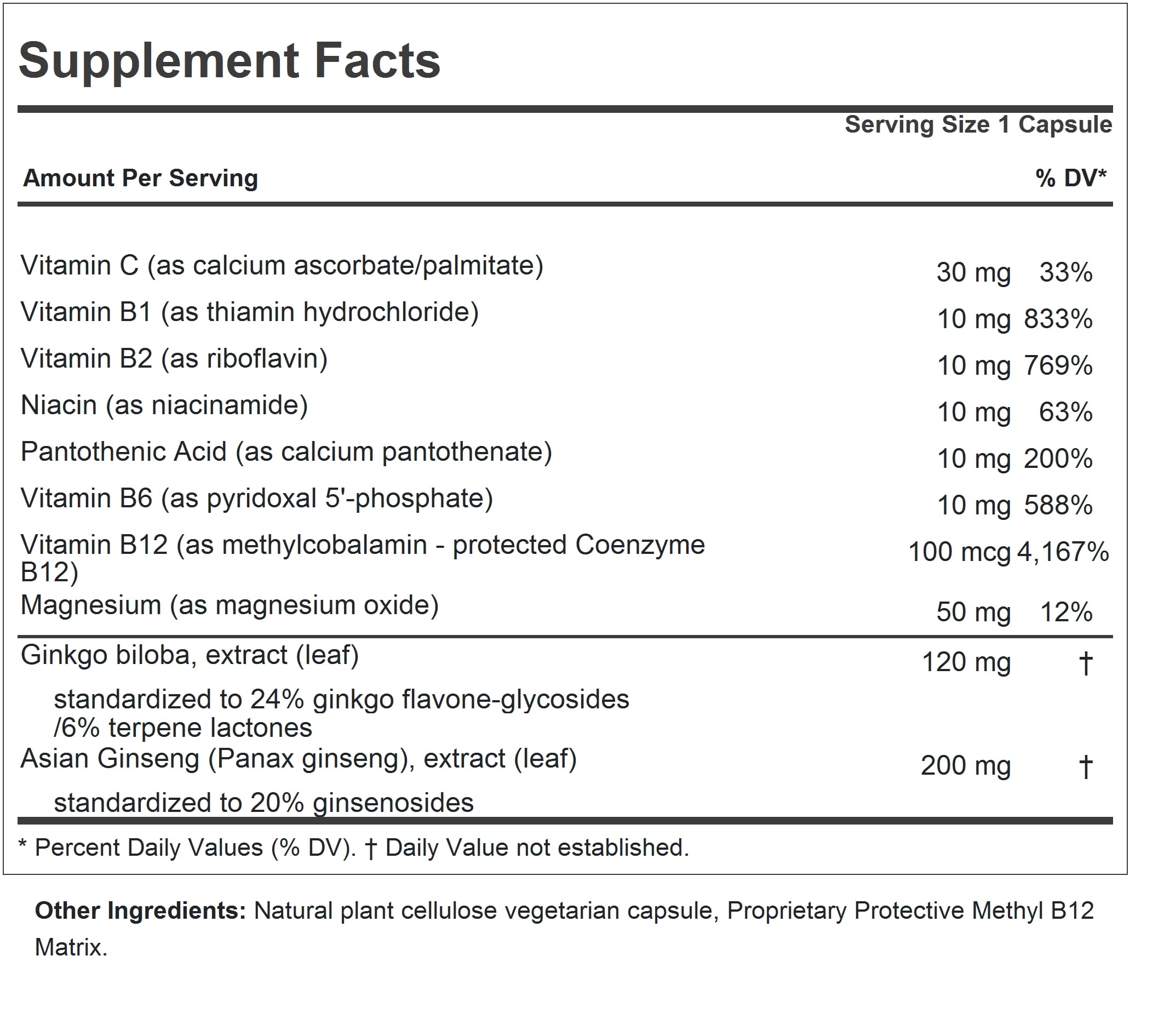 Capsulas cercanas de ANDREW LESSMAN Ginkgo 120 Plus Ginseng 200 mg, uso para energía mental.