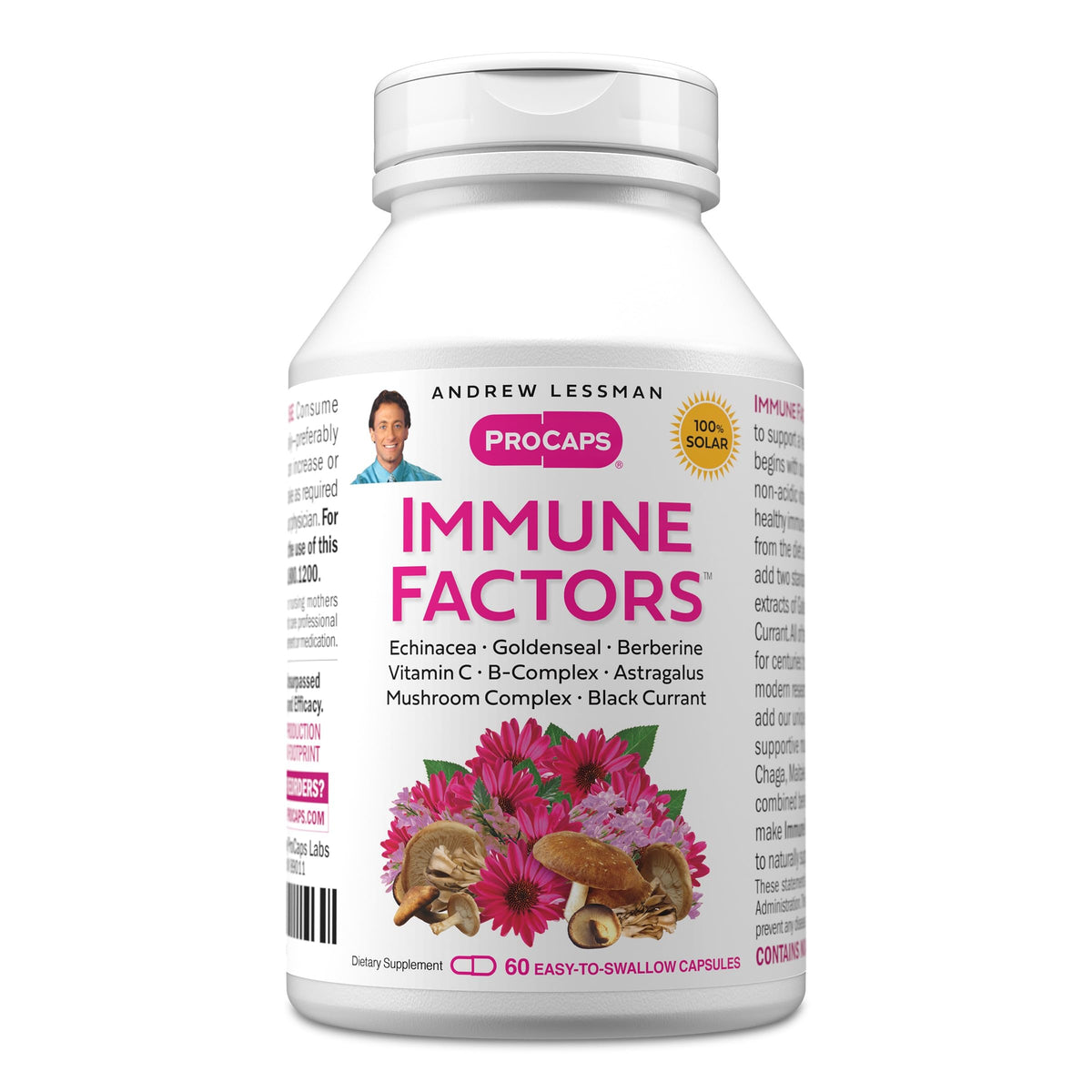 ANDREW LESSMAN Immune Factors: botella, soporte diario para el sistema inmunitario
