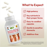 Ingredientes puros: glucosamina sulfato y condroitina sulfato con nutrientes clave.