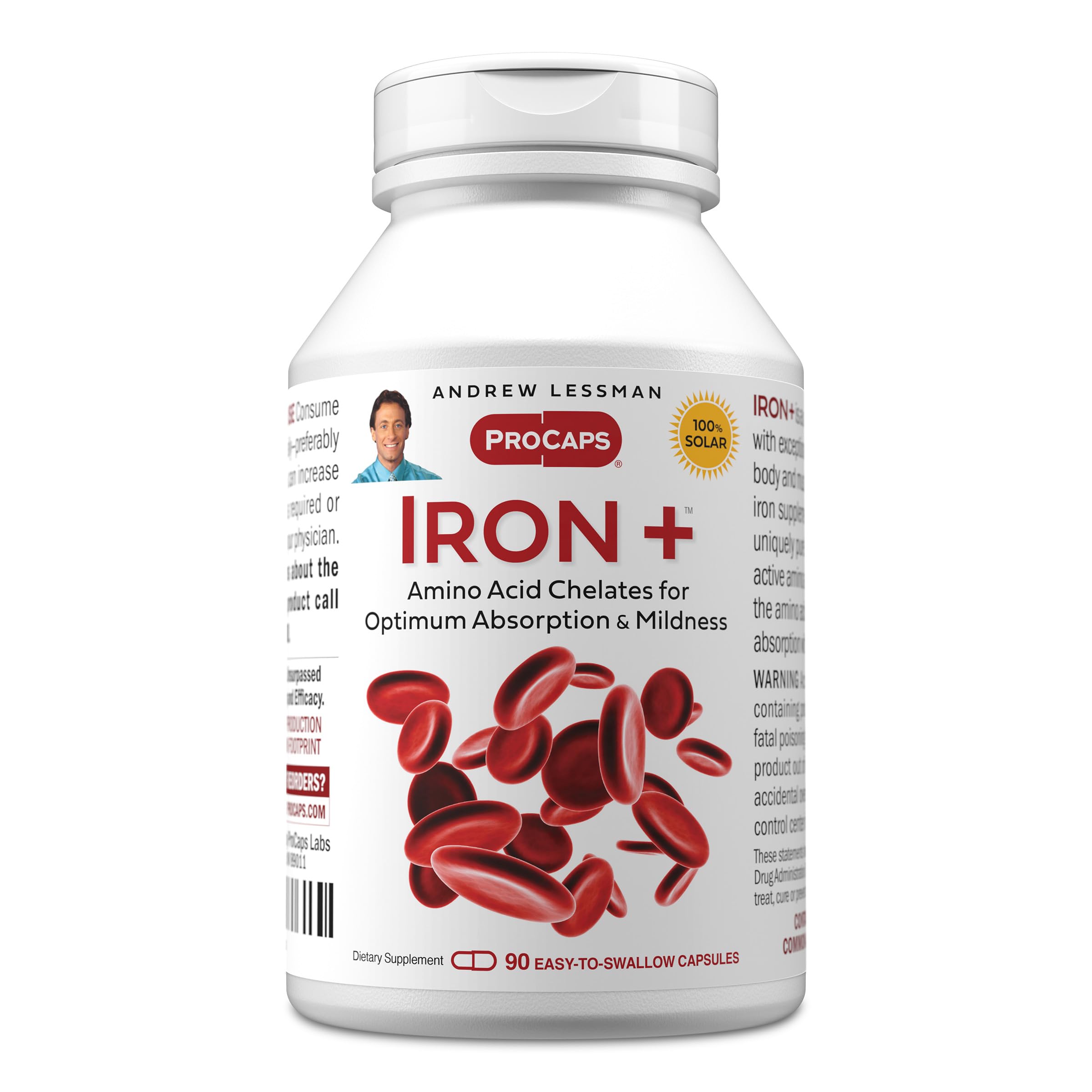 ANDREW LESSMAN Iron Plus: botella de cápsulas, fácil de tragar para tu rutina diaria.