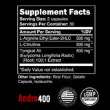 Andro400 Max cápsulas energizantes para un rendimiento diario sostenido.