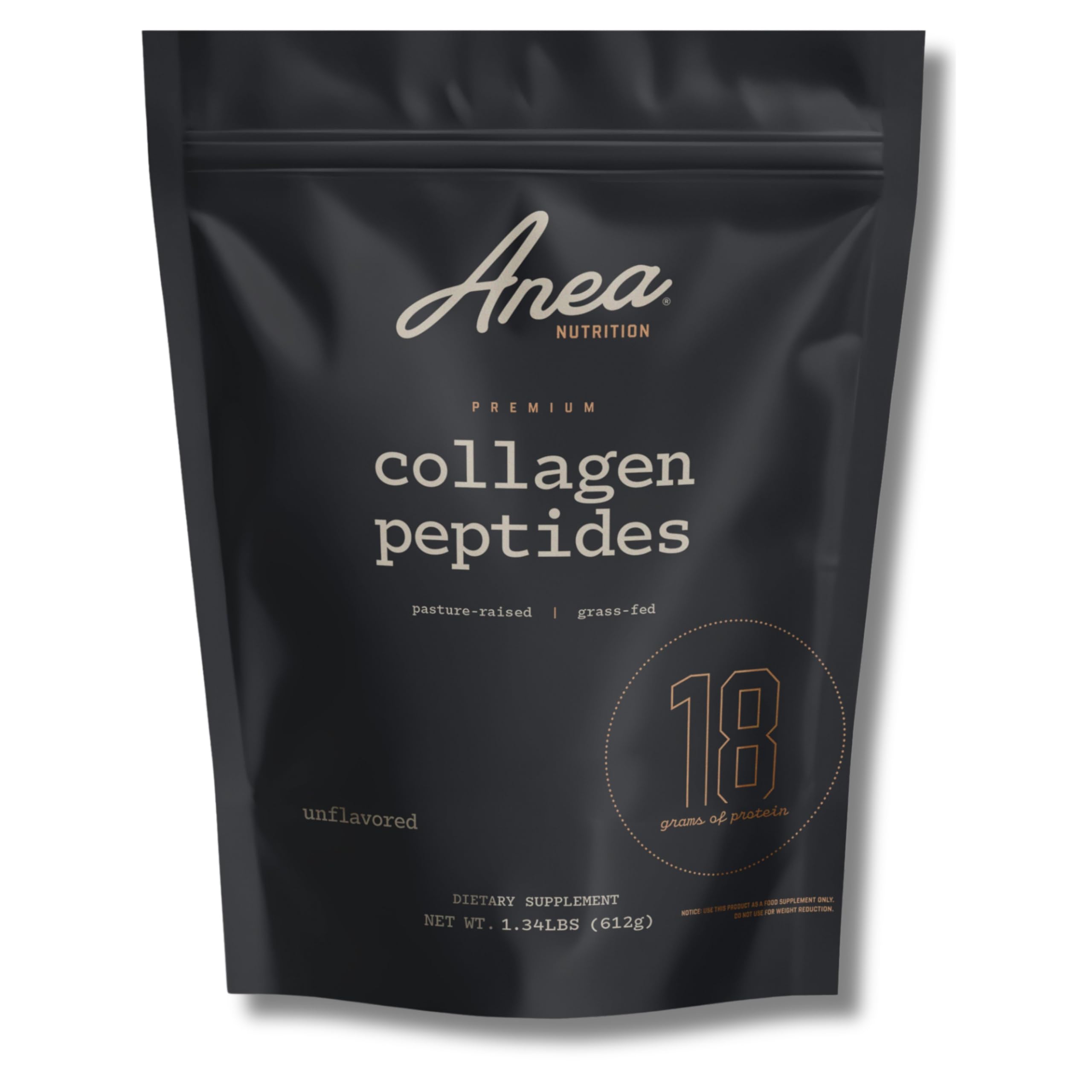 Anea Nutrition Colágeno Peptidos sin sabor en bote para uso diario y piel hidratada.