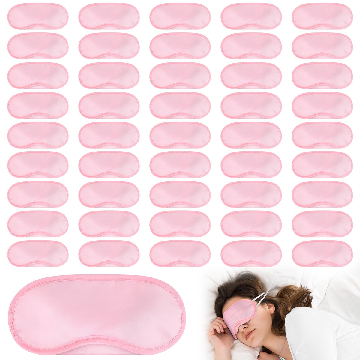 Aneco mascarilla para dormir rosa claro, suave y confortable