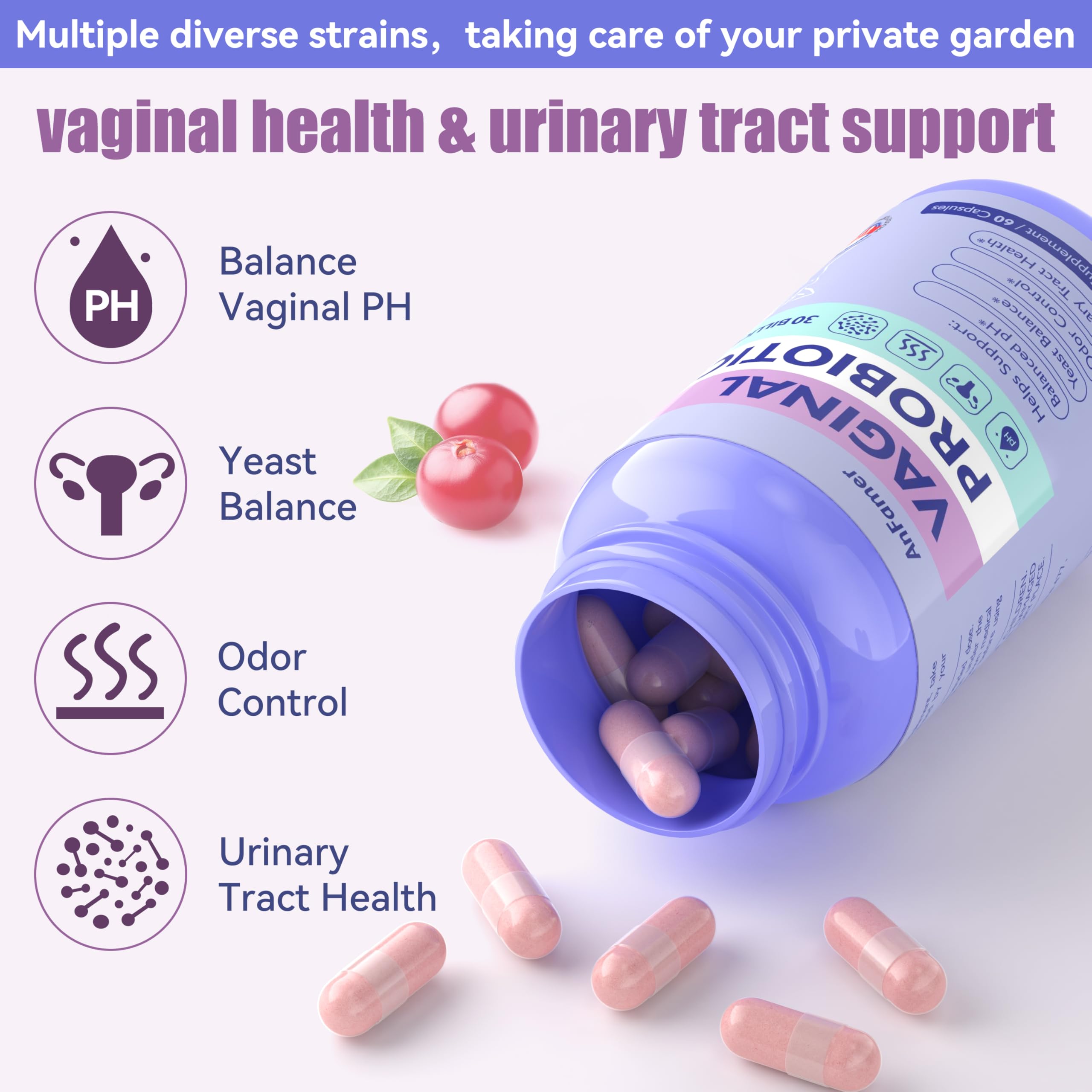 AnFamer cápsulas 60 unidades, conveniente dosis diaria para la salud íntima.