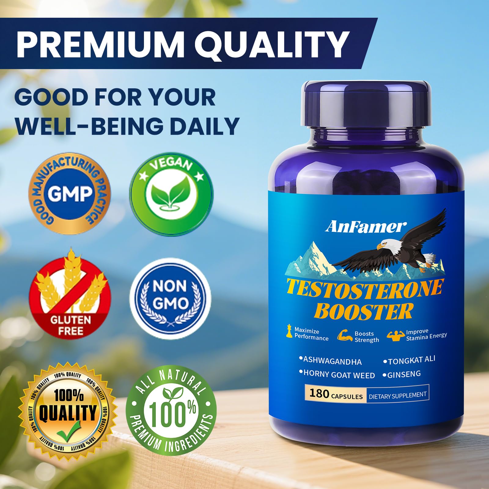 AnFamer Tribulus terrestris, ayuda a mantener la energía durante la sesión de entrenamiento.