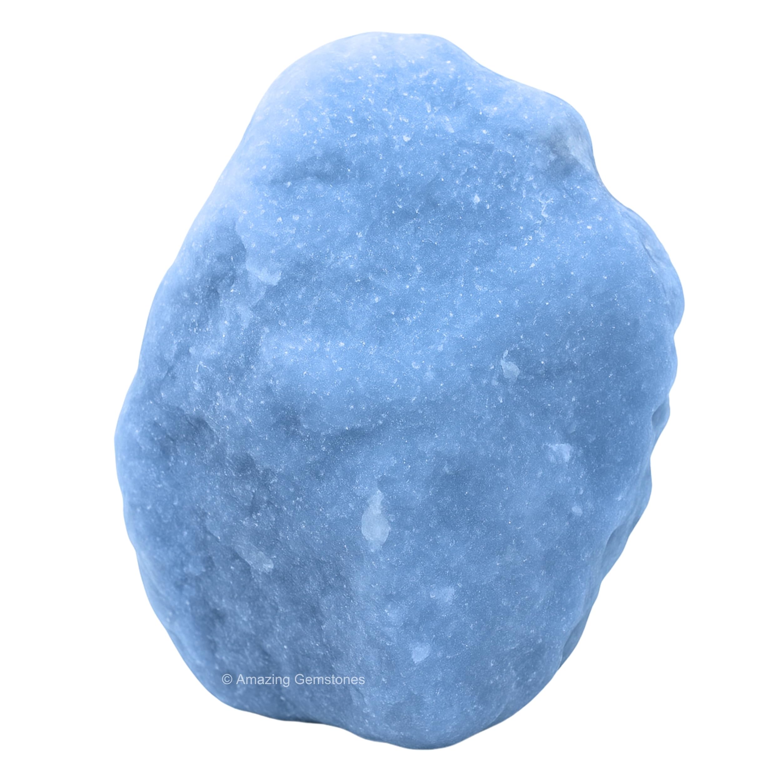 Angelite crudo de Amazing Gemstone, piedra azul para meditar y calmar la mente.