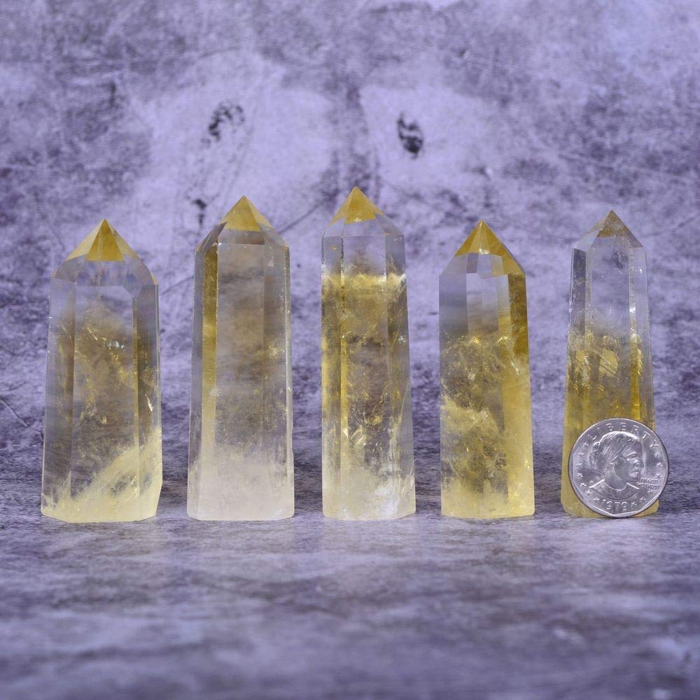 Angelstones varita cristal citrina prisma para enfoque y creatividad diaria.