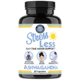 Angry Supplements Stress Less en la mesa, apoyo para la concentración diaria.