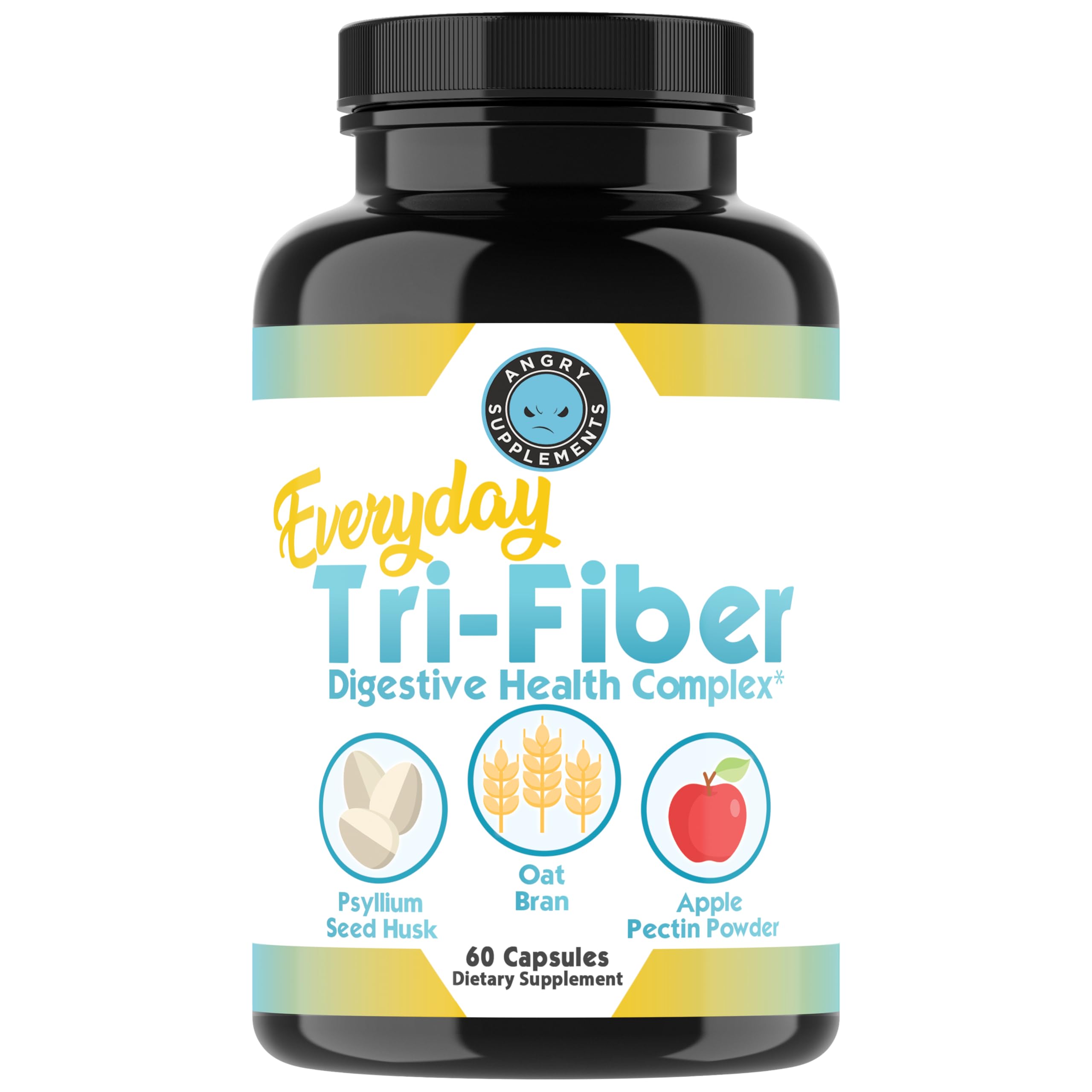 Angry Supplements Tri-Fiber: cáscara de psyllium para apoyar la regularidad diaria.