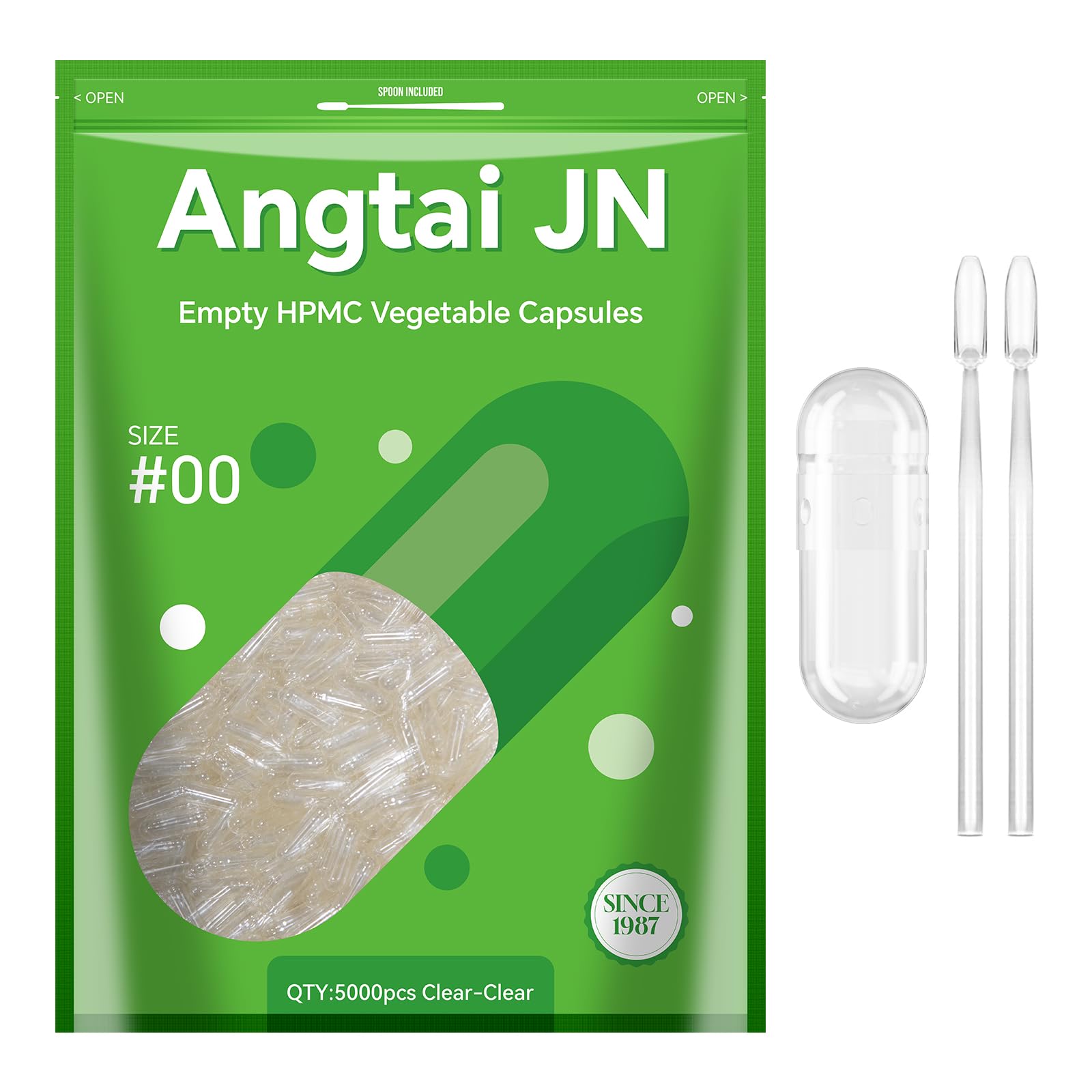 Angtai JN cápsulas veganas vacías tamaño 00 para mezclas personalizadas