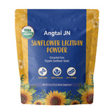 Angtai JN Lecitina de girasol orgánica en polvo en bote, emulsifica batidos sin alterar el sabor