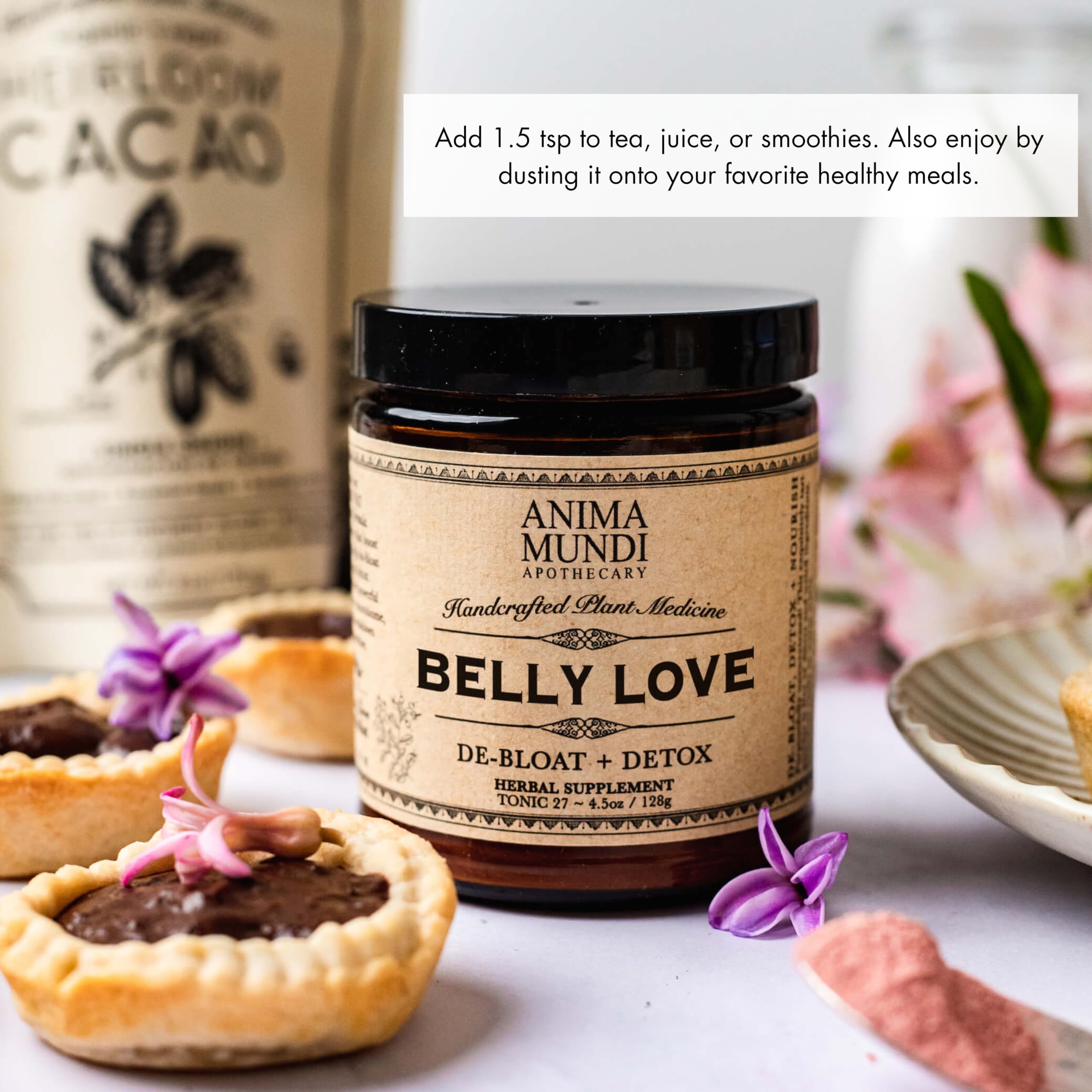 Arándano en Belly Love Powder de Anima Mundi Apothecary ofrece sabor afrutado.