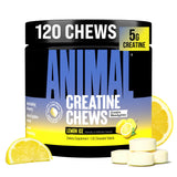 Animal creatina masticables, tabletas sabor limón, ideal para entrenamientos intensos.