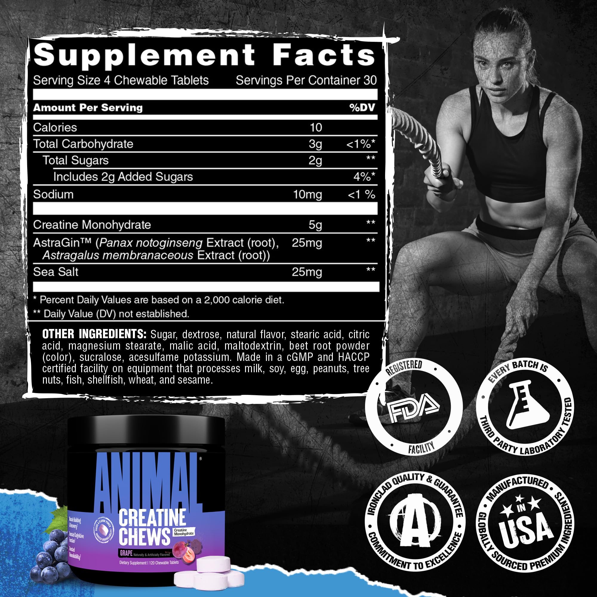 Animal Creatina Masticables para atletas que buscan conveniencia y calidad
