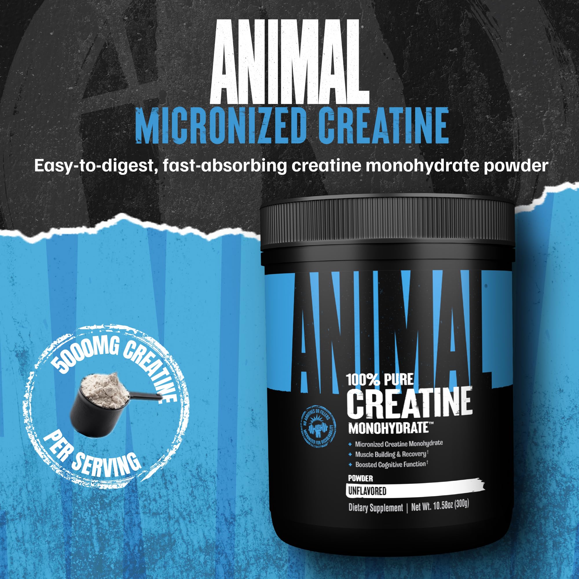 Animal Creatine Monohidrato: potencia y fuerza en cada porción.