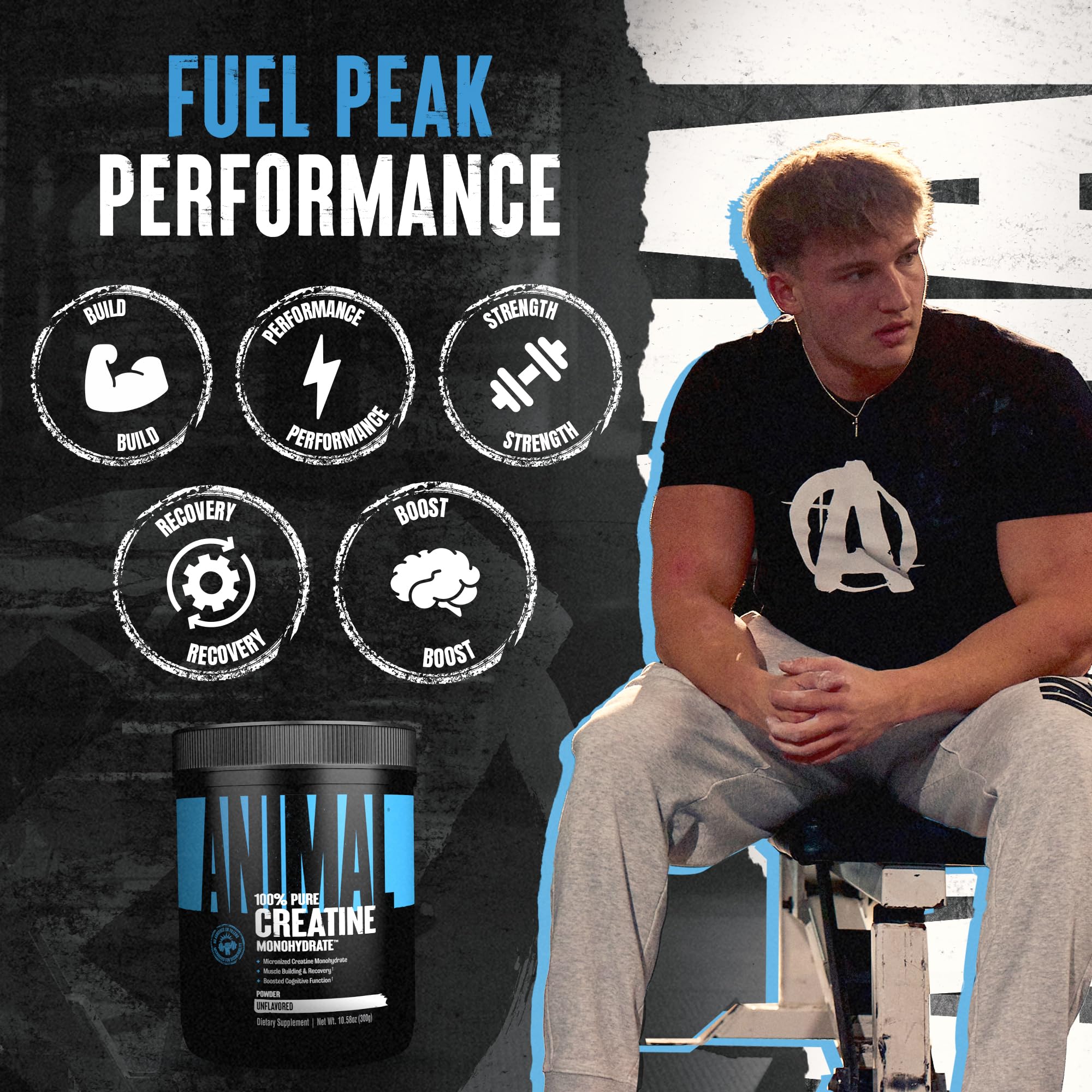 Animal Creatine Monohidrato: resistencia sostenida para entrenamientos intensos.
