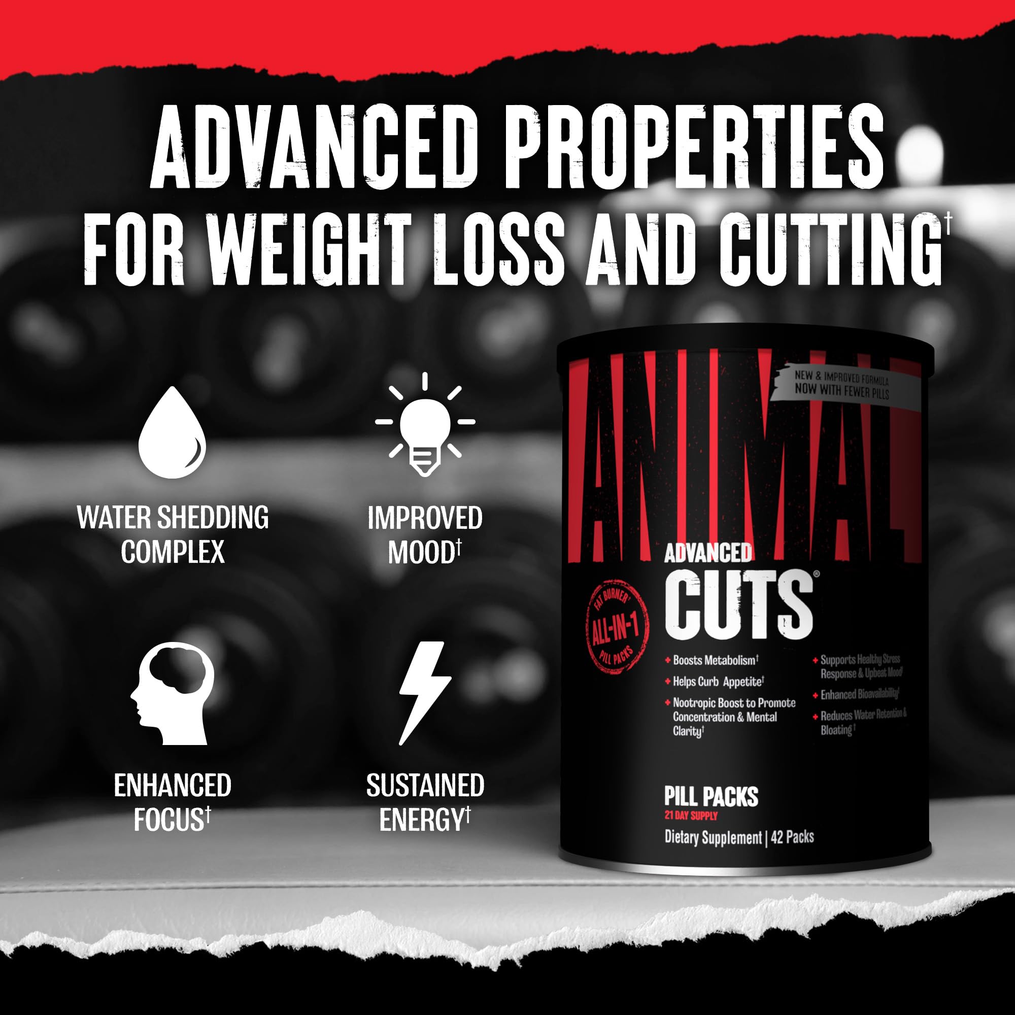 Animal Cuts, paquetes individuales, comodidad para entrenar y viajar.