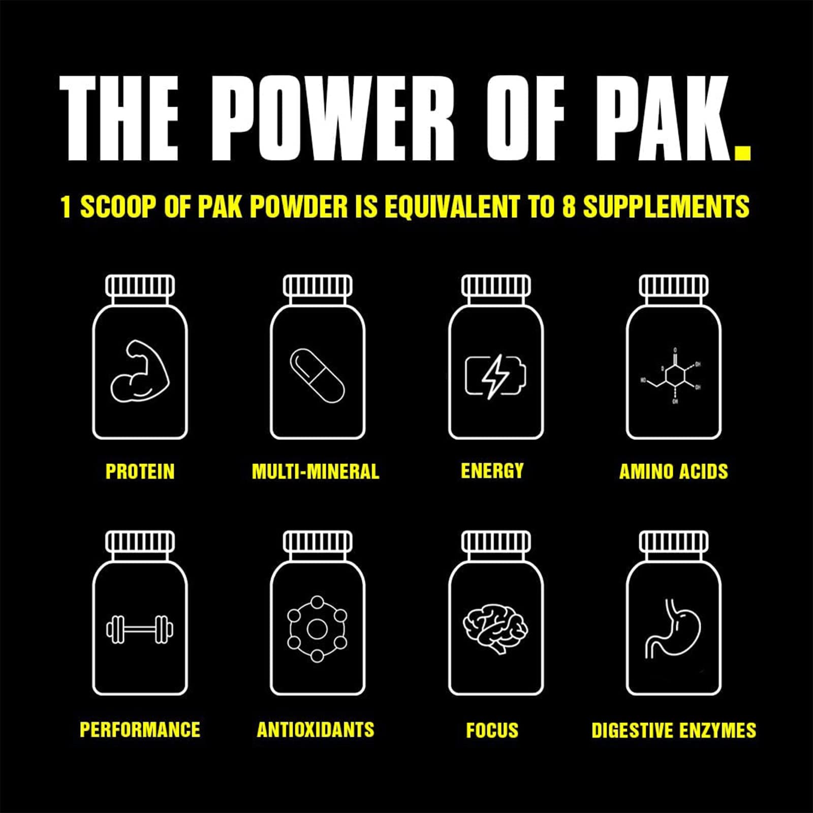 Animal Pak cuchara de medida lista para dosis diarias.