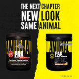 Close-up of Animal Pak label highlighting full spectrum vitamins and minerals