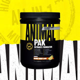 Scoop of Animal Pak powder ready to mix for daily energy