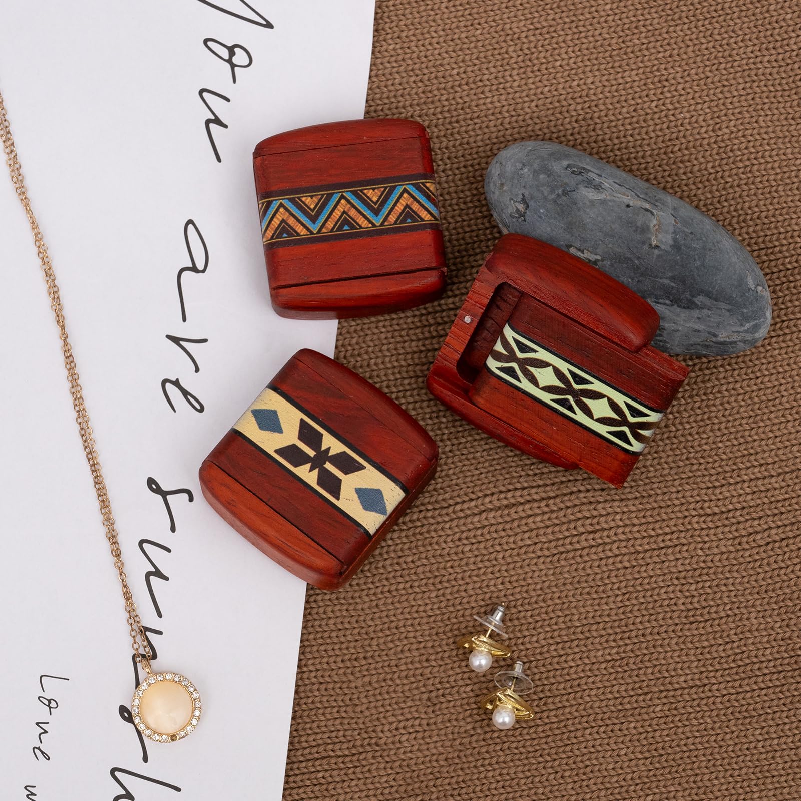ANLYAWX caja-joyero-pendientes-anillos-cufflinks, organización elegante