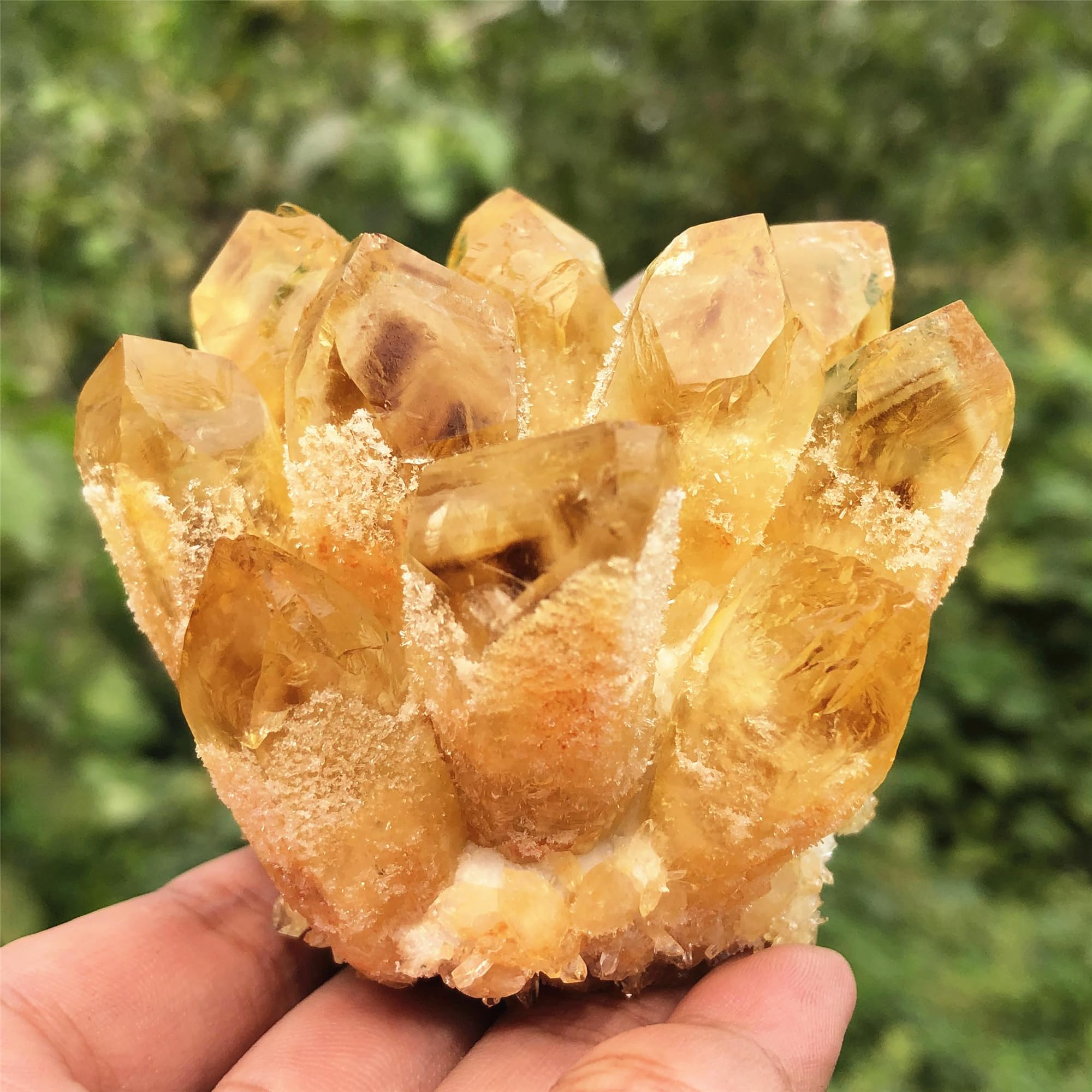 Anseqinzh cuarzo citrino cluster punto natural, ideal para meditación y armonía