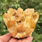 Anseqinzh cuarzo citrino cluster punto natural, ideal para meditación y armonía