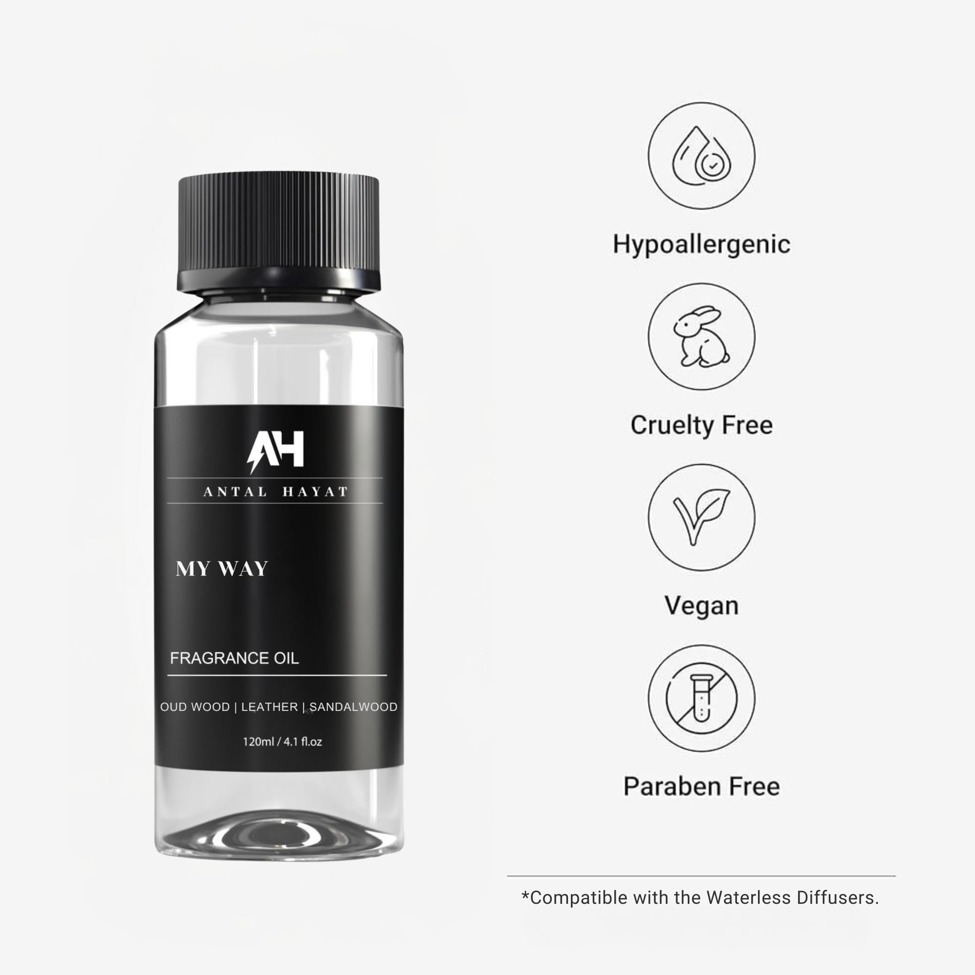 ANTAL HAYAT My Way: difusor de lujo con aroma a sándalo para ambiente cálido.