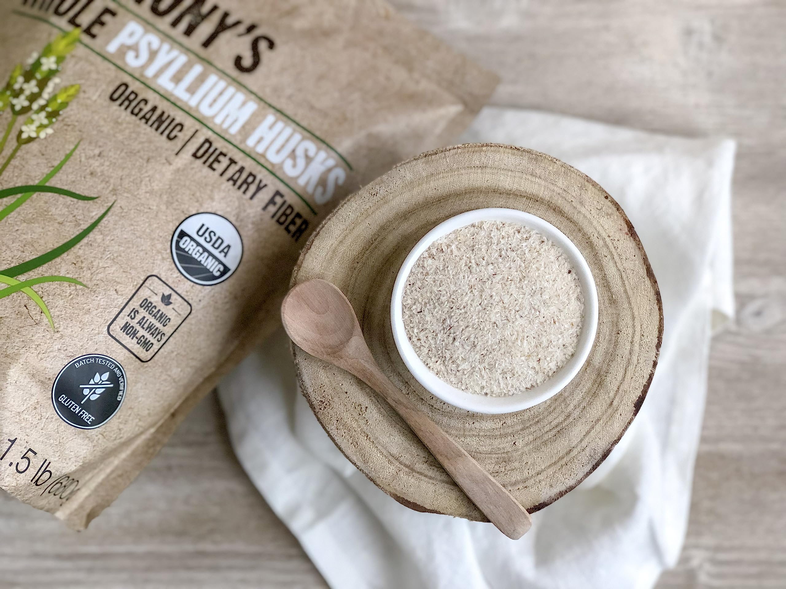 Anthony's psyllium, uso diario para regularidad y salud digestiva.