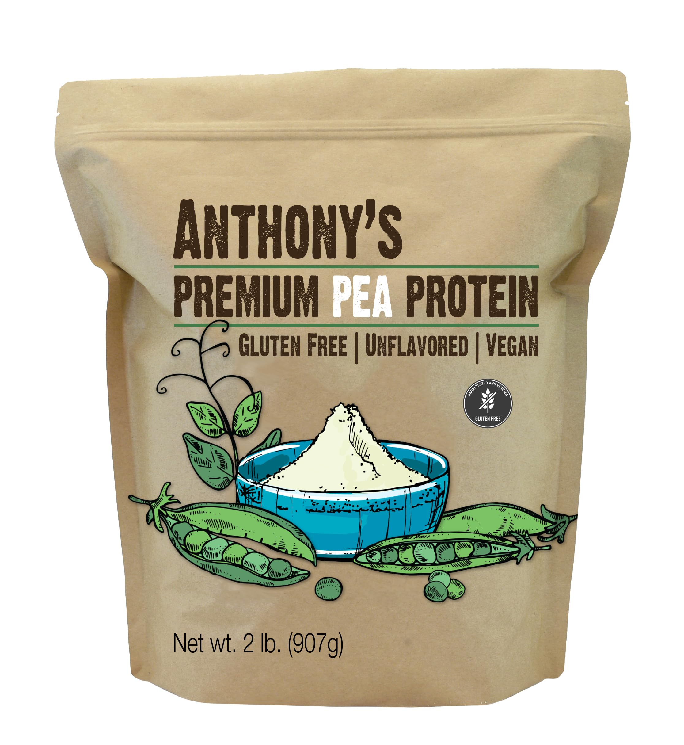 Anthony's proteína de guisante premium en polvo para batidos suaves