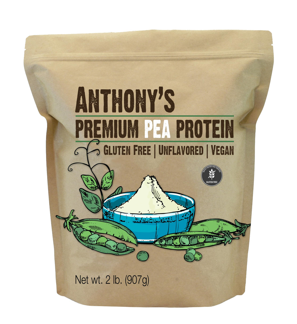 Anthony's proteína de guisante premium en polvo para batidos suaves